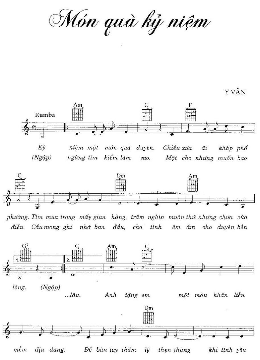 Sheet nhạc Món Quà Kỷ Niệm